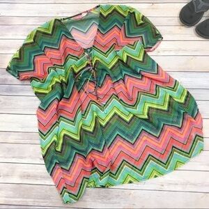 Ella Moss Isla Tunic Cover Up Semi Sheer Small